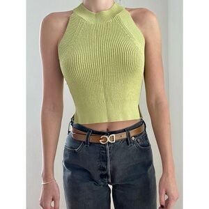 ARITZIA Wilfred Green Knit Halter Top